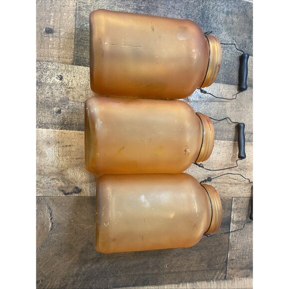 Halloween Decor Orange Black Jar Tealight Candle holder Witch Moon Cat Set Of 3 - Picture 9 of 11